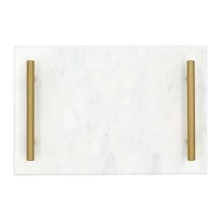 QUVIO Dienblad Met Gouden Hendels - Marmer - Wit 8 QUVIO Dienblad Met Gouden Hendels - Marmer - Wit -Beroemde Servies Winkel 1000071545 0102