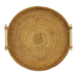 QUVIO Dienblad Met Handvaten Rond - 28 Cm - Rotan 8 QUVIO Dienblad Met Handvaten Rond - 28 Cm - Rotan -Beroemde Servies Winkel 1000071546 0102
