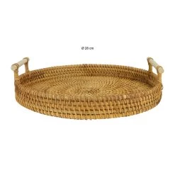 QUVIO Dienblad Met Handvaten Rond - 28 Cm - Rotan 9 QUVIO Dienblad Met Handvaten Rond - 28 Cm - Rotan -Beroemde Servies Winkel 1000071546 0103