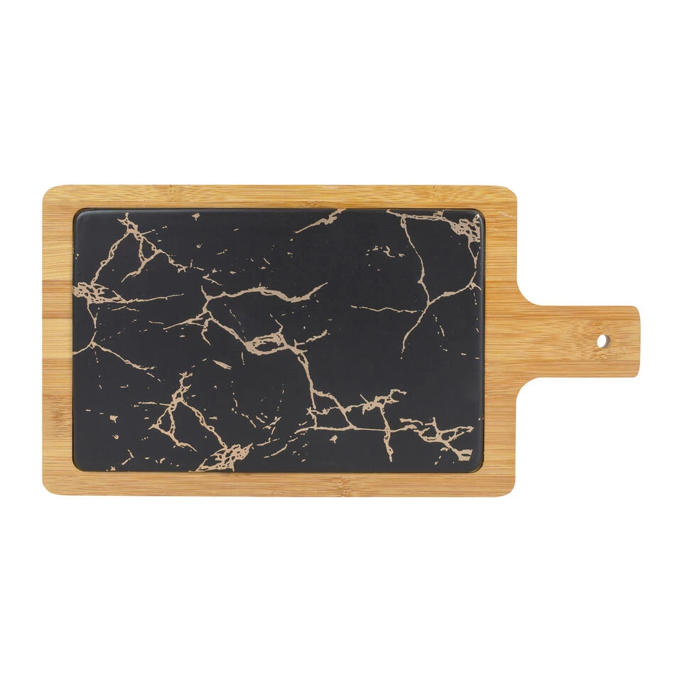 Krumble Serveerplank - Hout En Marmer Look - Zwart 6 Krumble Serveerplank - Hout En Marmer Look - Zwart - Afbeelding 4