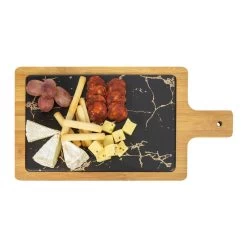 Krumble Serveerplank - Hout En Marmer Look - Zwart