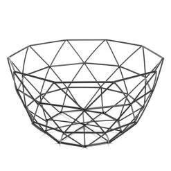 QUVIO Fruitschaal Metaal Diamantvorm - Zwart
