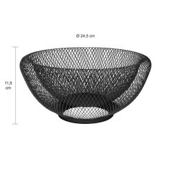 QUVIO Fruitschaal Metaal Mesh - Zwart -Beroemde Servies Winkel 1000071563 0102