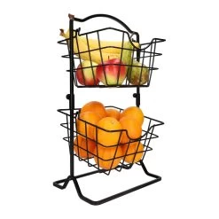 QUVIO Fruitmand - 2 Laags - Metaal