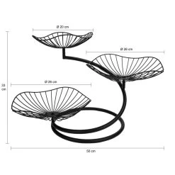 QUVIO Fruitmand 3 Laags Metaal - Zwart -Beroemde Servies Winkel 1000071571 0102