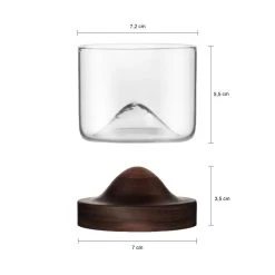 Aretica Whiskey Glas Met Houten Onderzetter - Bruin - Set Van 6 -Beroemde Servies Winkel 1000071590 0102