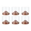Aretica Whiskey Glas Met Houten Onderzetter - Bruin - Set Van 6