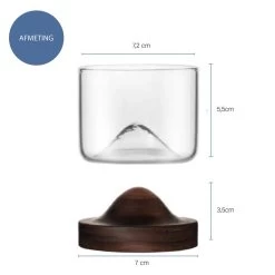 Aretica Whiskey Glas Met Houten Onderzetter - Bruin -Beroemde Servies Winkel 1000071591 0103