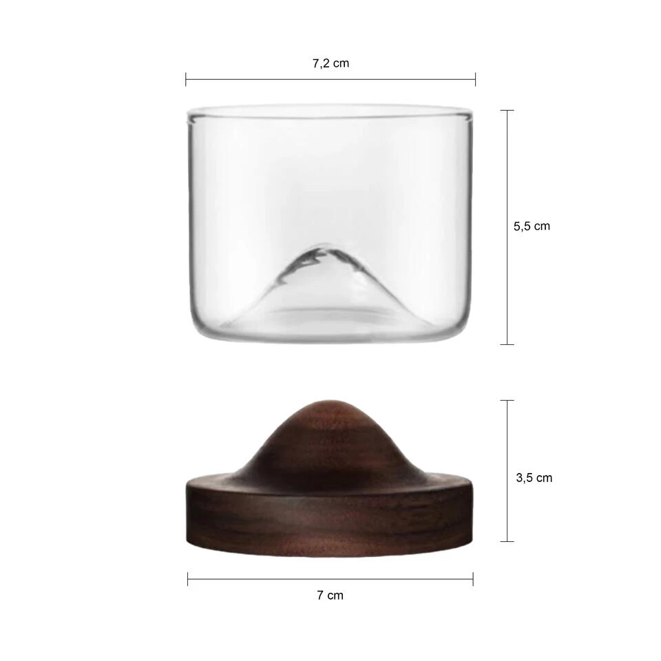 Aretica Whiskey Glas Met Houten Onderzetter - Bruin - Set Van 2 5 Aretica Whiskey Glas Met Houten Onderzetter - Bruin - Set Van 2 - Afbeelding 3