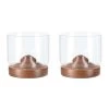 Aretica Whiskey Glas Met Houten Onderzetter - Bruin - Set Van 2 -Beroemde Servies Winkel 1000071593