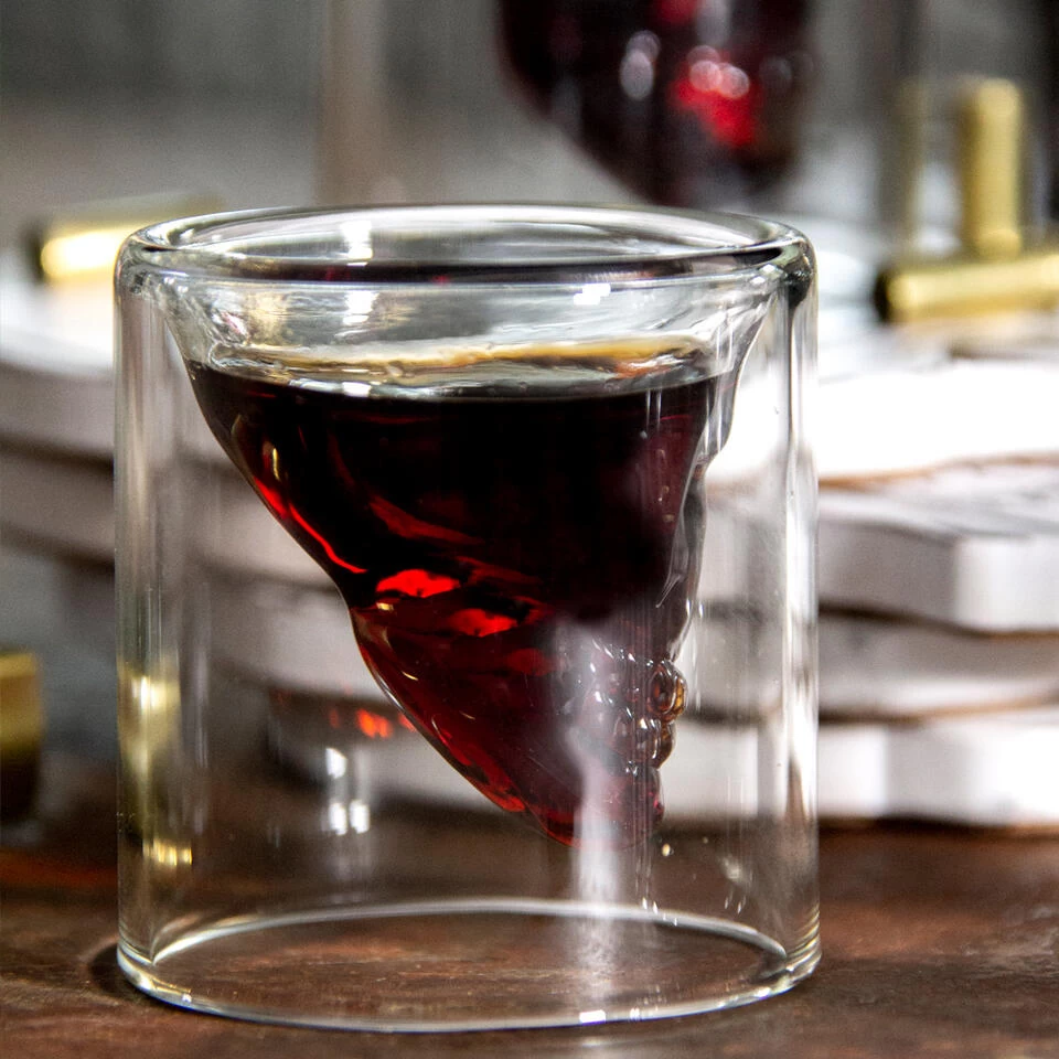 Aretica Shot Glaasje Skull Set Van 4 Glas - 6 Aretica Shot Glaasje Skull Set Van 4 Glas - - Afbeelding 4