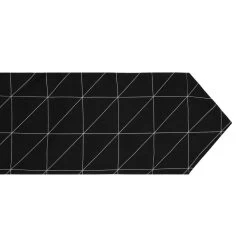 QUVIO Tafelloper - 200 X 30 Cm - Grafische Print - Katoen & Linnen - Zwart -Beroemde Servies Winkel 1000071607 0103