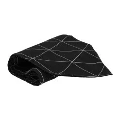 QUVIO Tafelloper - 200 X 30 Cm - Grafische Print - Katoen & Linnen - Zwart