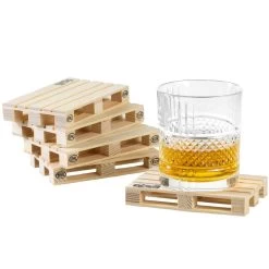 Labyrinth Palette-It - Set Van 5 Houten Onderzetters (12x8 Cm) -Beroemde Servies Winkel 1000072332 0104