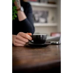 Barista Innovations Nero - Schotel Voor Espressokopje - Set Van 6 - Mat Zwart -Beroemde Servies Winkel 1000073349 0103