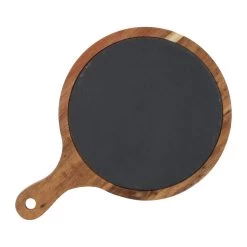 Krumble Serveerplank Rond - M - Hout En Leisteen -Beroemde Servies Winkel 1000074025 0103
