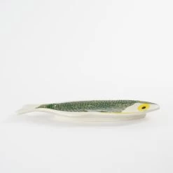 Mica Decorations Bord Vis - L29 X B14 X H2 Cm - Keramiek - Donkergroen -Beroemde Servies Winkel 1000077188 0103