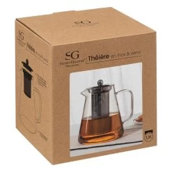 Secret De Gourmet - Theepot - Glas/rvs - Met Filter - 1300 Ml -Beroemde Servies Winkel 1000077210 0104