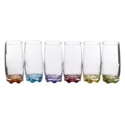 Secret De Gourmet Drinkglazen - 6 Stuks - Waterglazen - 380 Ml - Kleurenmix
