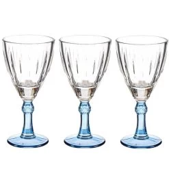 Vivalto - Wijnglazen Exotic Collection Set 6x Op Blauwe Voet 275 Ml -Beroemde Servies Winkel 1000077235 0100