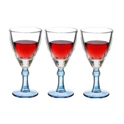 Vivalto - Wijnglazen Exotic Collection Set 6x Op Blauwe Voet 275 Ml