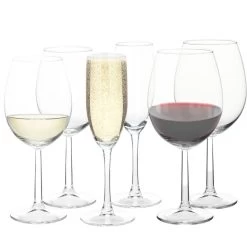 Excellent Houseware Wijnglazen Set - 18-delig - Glas - 3 Soorten -Beroemde Servies Winkel 1000077237 0102