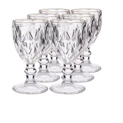 Vivalto Wijnglazen - 6x - Kristal Look - Gouden Rand - 254 Ml -Beroemde Servies Winkel 1000077242 0103