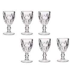 Vivalto Wijnglazen - 6x - Kristal Look - Gouden Rand - 254 Ml