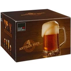 Secret De Gourmet Bierglazen - 4 Stuks - Bierpullen - Handvat - 320 Ml - 12 Cm -Beroemde Servies Winkel 1000077249 0102
