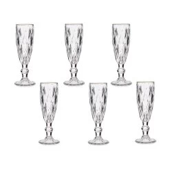 Vivalto - Champagneglazen - 6x - Kristal Look - Gouden Rand - 330 Ml