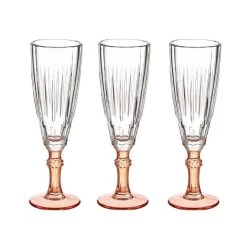 Vivalto - Champagneglazen Exotic Collection Set 6x Op Oranje Voet 170ml