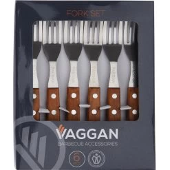 Merkloos Trendoz BBQ Vorken Set - 6 Stuks - RVS - Zilver - 22 Cm -Beroemde Servies Winkel 1000077260 0101