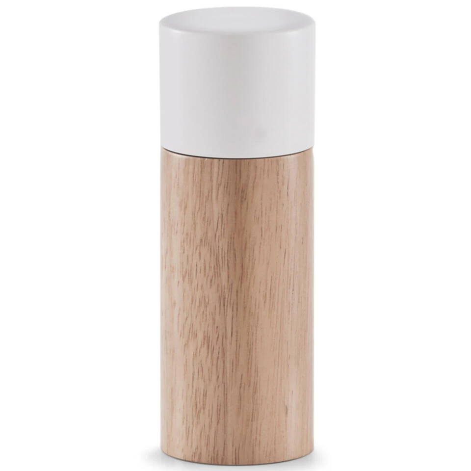 Zeller Pepermolen Of Zoutmolen - Hout - Witte Dop - 15 Cm 3 Zeller Pepermolen Of Zoutmolen - Hout - Witte Dop - 15 Cm