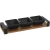 Excellent Houseware Serveerplank Met 3 Tapas Schaaltjes - Hout - 32 X 10 Cm -Beroemde Servies Winkel 1000081895
