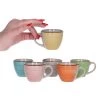 Merkloos Trendoz Espresso Bekers - 6 Stuks - Aardewerk - Multi-kleur - 90 Ml -Beroemde Servies Winkel 1000082322