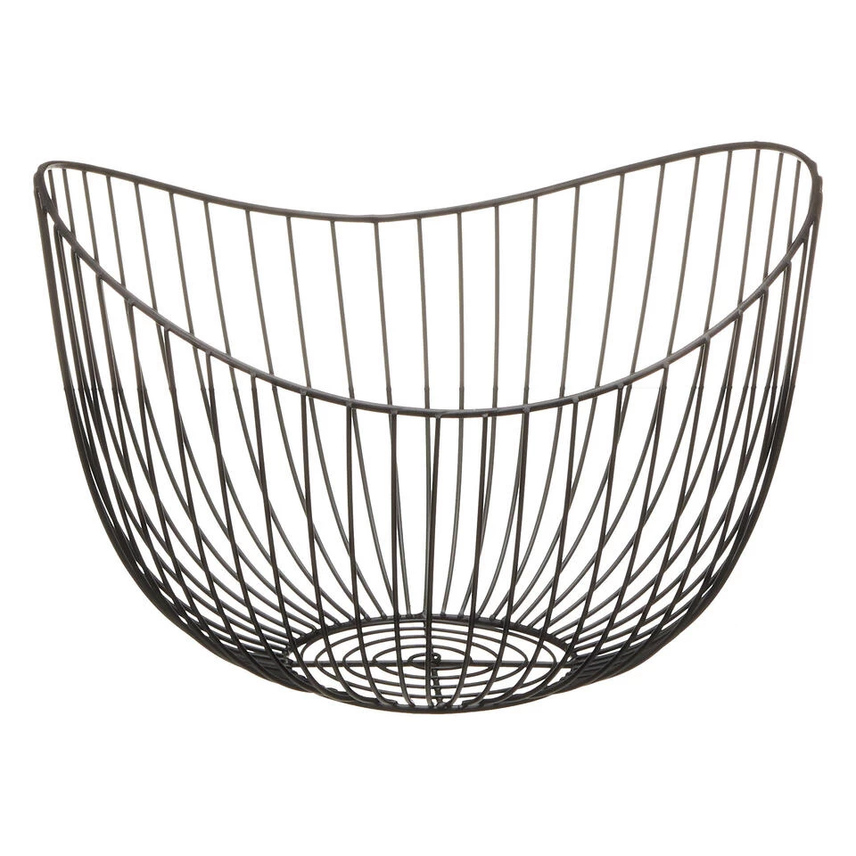 Cepewa Fruitmand - Metaal - Zwart - Rond - 31 X 21 X 29 Cm 3 Cepewa Fruitmand - Metaal - Zwart - Rond - 31 X 21 X 29 Cm