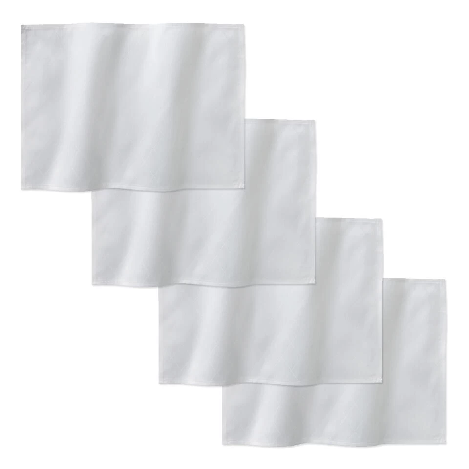 DDDDD Placemat Rhombus - 50x35cm - Wit - 4 Stuks 3 DDDDD Placemat Rhombus - 50x35cm - Wit - 4 Stuks