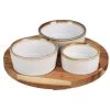 Excellent Houseware Serveerplank Hout - D20 Cm - Incl. 3x Schaaltjes 1 Excellent Houseware Serveerplank Hout - D20 Cm - Incl. 3x Schaaltjes -Beroemde Servies Winkel 1000085453