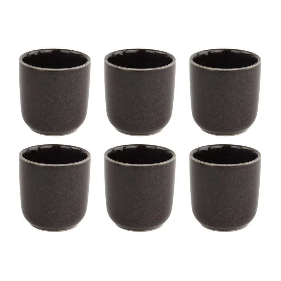 OTIX Espresso Kopjes Set Van 6 100 Ml Zwart 4 OTIX Espresso Kopjes Set Van 6 100 Ml Zwart - Afbeelding 2