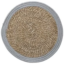 Secret De Gourmet Placemat - Zeegras Grijs - Rond - 39 Cm