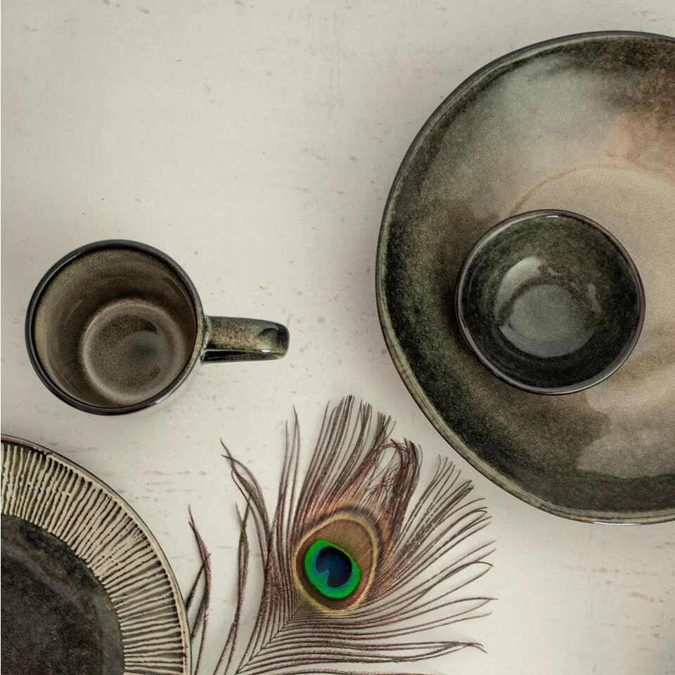 Dutch Rose Bord Plat 26,5 Cm Groen 6 Dutch Rose Bord Plat 26,5 Cm Groen - Afbeelding 4