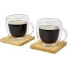 Seasons Dubbelwandige Koffieglazen 250 Ml - 2 St - Incl. Onderzetters