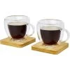 Seasons Dubbelwandige Koffieglazen 100 Ml - 2 St - Incl. Onderzetters -Beroemde Servies Winkel 1000086095