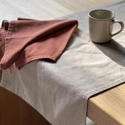 Dutch Rose Tafelloper 40x150 Cm Dubbelzijdig Terracotta-beige -Beroemde Servies Winkel 1000086112 0103