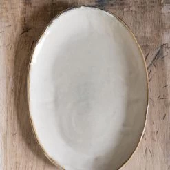 Dutch Rose Ovale Schaal 40x28 Cm Creme -Beroemde Servies Winkel 1000086756 0102