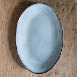 Dutch Rose Ovale Schaal 34x23 Cm Blauw -Beroemde Servies Winkel 1000086757 0102