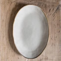 Dutch Rose Ovale Schaal 34x23 Cm Creme -Beroemde Servies Winkel 1000086760 0102