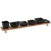 Excellent Houseware Serveerplank Met 6 Tapas Schaaltjes - Hout - 50 X 8 Cm -Beroemde Servies Winkel 1000086909
