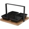 Excellent Houseware Serveerplank 4 Schaaltjes - Hout Keramiek - 22 Cm -Beroemde Servies Winkel 1000086910