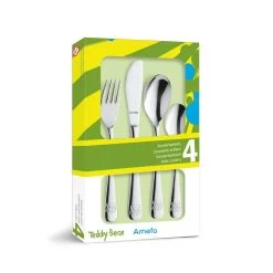 Amefa Teddy - 4-delige Kinderbestekset -Beroemde Servies Winkel 1000087308 0110